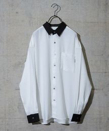 【a】ナチュラルストレッチ ルーズサイズ クレリックシャツ