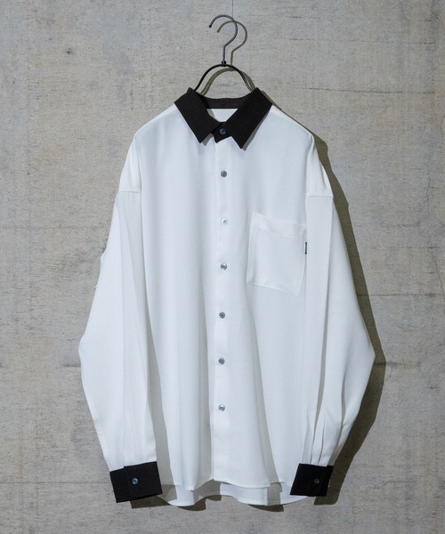 Limited Line Naive Magic(リミテッドラインナイーブマジック)の「【a】ナチュラルストレッチ ルーズサイズ クレリックシャツ(シャツ/ブラウス・メンズ・チャコールグレー/マルチ/ブラウン/ワイン/ブラック/ベージュ系その他/ホワイト/ブルー/グリーン・LARGE/MEDIUM/X-LARGE)」の2枚目の写真