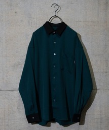 【a】ナチュラルストレッチ ルーズサイズ クレリックシャツ