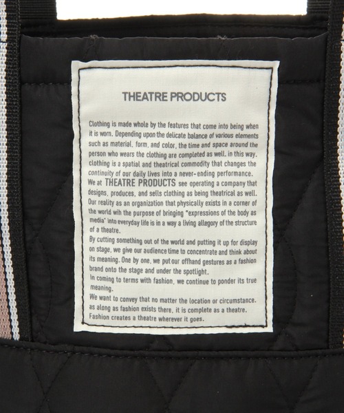 THEATRE PRODUCTS(シアタープロダクツ)の「【THEATRE PRODUCTS(シアタープロダクツ)】キルトトートバッグ(トートバッグ・レディース・ブラック/アイボリー・FREE)」の6枚目の写真