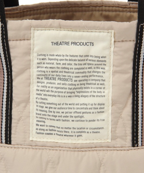 THEATRE PRODUCTS(シアタープロダクツ)の「【THEATRE PRODUCTS(シアタープロダクツ)】キルトトートバッグ(トートバッグ・レディース・ブラック/アイボリー・FREE)」の11枚目の写真