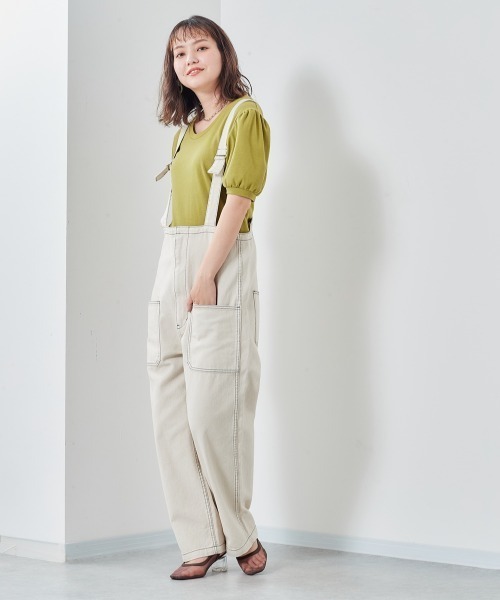 cepo（セポ）の「サロペットパンツ（デニムパンツ・レディース・チャコールグレー/オフホワイト・M）」の13枚目の写真