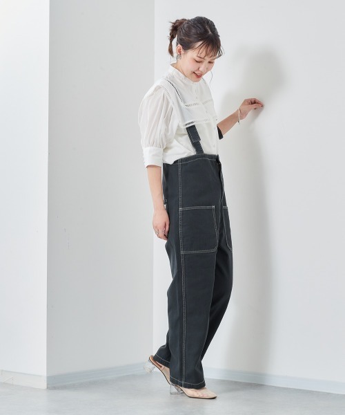 cepo（セポ）の「サロペットパンツ（デニムパンツ・レディース・チャコールグレー/オフホワイト・M）」の14枚目の写真