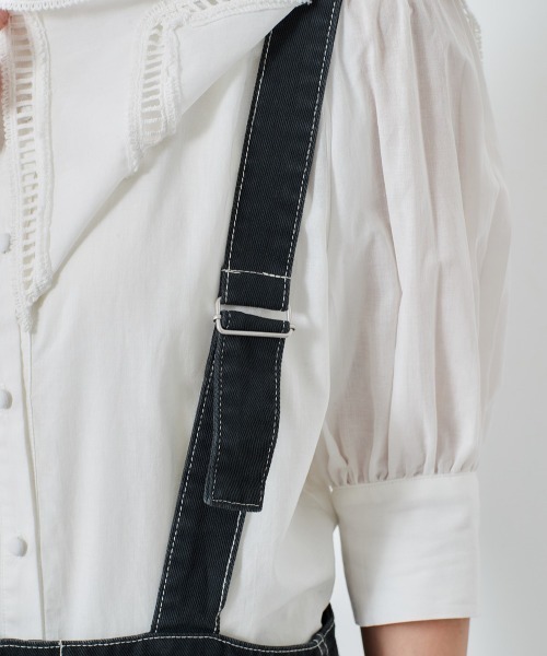 cepo（セポ）の「サロペットパンツ（デニムパンツ・レディース・チャコールグレー/オフホワイト・M）」の16枚目の写真