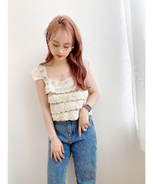 jumelle（ジュメロ）の「ピッチ編みトップ（タンクトップ・レディース・ベージュ・FREE）」の18枚目の写真