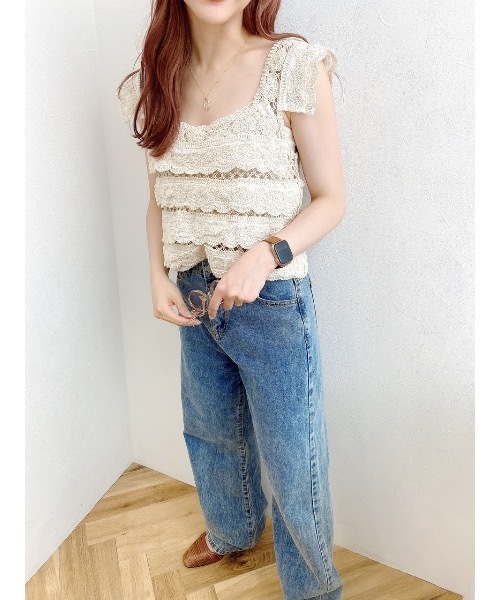 jumelle（ジュメロ）の「ピッチ編みトップ（タンクトップ・レディース・ベージュ・FREE）」の7枚目の写真