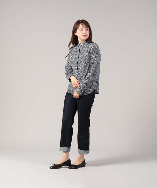 美品　アニエスベー　花柄　派手柄　長袖シャツ　ブラウス　黒　S 美品 アニエスベー 花柄 派手柄 長袖シャツ ブラウス 黒 S