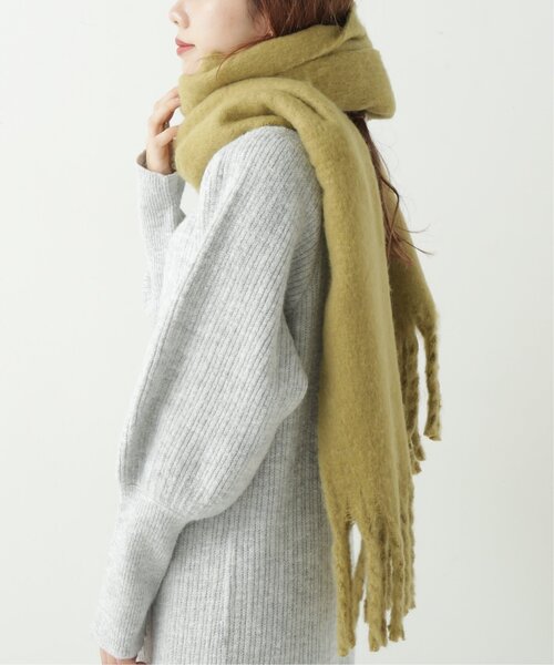 RAY CASSIN（レイカズン）の「起毛フリンジマフラー（マフラー・レディース・ブルー/ブラウン/キナリ/イエロー・FREE）」の4枚目の写真