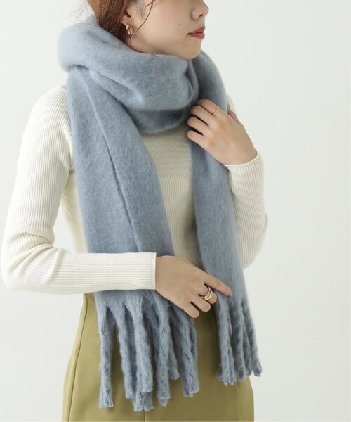 RAY CASSIN（レイカズン）の「起毛フリンジマフラー（マフラー・レディース・ブルー/ブラウン/キナリ/イエロー・FREE）」の5枚目の写真