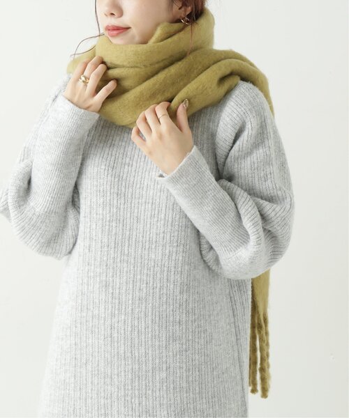 RAY CASSIN（レイカズン）の「起毛フリンジマフラー（マフラー・レディース・ブルー/ブラウン/キナリ/イエロー・FREE）」の9枚目の写真