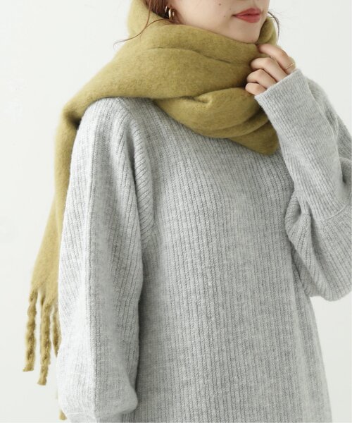 RAY CASSIN（レイカズン）の「起毛フリンジマフラー（マフラー・レディース・ブルー/ブラウン/キナリ/イエロー・FREE）」の10枚目の写真