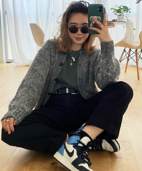 CIENA(シエナ)の「2way シャギーニットカーディガン(カーディガン/ボレロ・レディース・ネイビー/グリーン系その他/チャコール・FREE)」の2枚目の写真