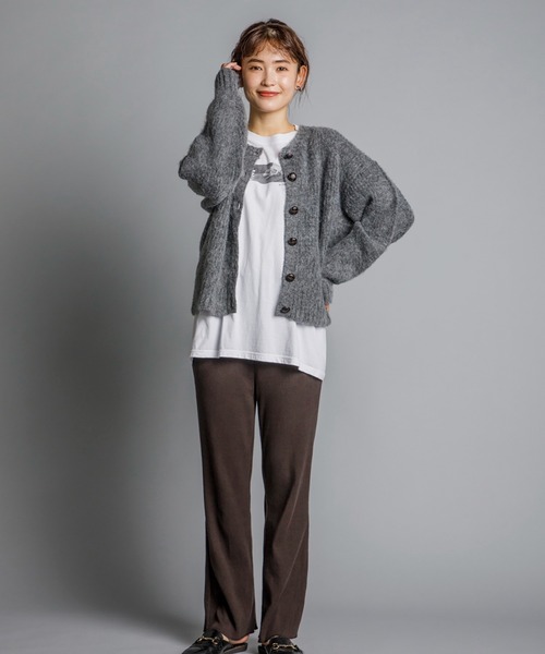 CIENA(シエナ)の「2way シャギーニットカーディガン(カーディガン/ボレロ・レディース・ネイビー/グリーン系その他/チャコール・FREE)」の11枚目の写真