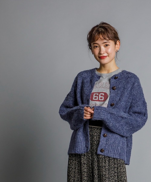 CIENA(シエナ)の「2way シャギーニットカーディガン(カーディガン/ボレロ・レディース・ネイビー/グリーン系その他/チャコール・FREE)」の18枚目の写真