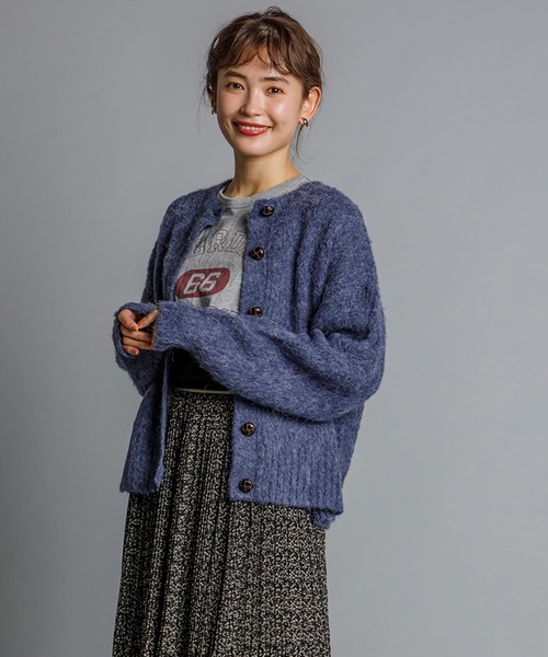 CIENA(シエナ)の「2way シャギーニットカーディガン(カーディガン/ボレロ・レディース・ネイビー/グリーン系その他/チャコール・FREE)」の19枚目の写真