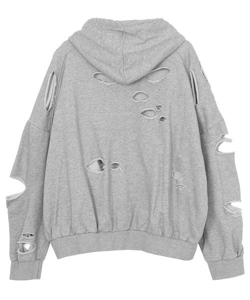 Figments（フィグメンツ）の「デストロイパーカー（パーカー・レディース・ブラック/グレー/グリーン/スミクロ・FREE）」の8枚目の写真