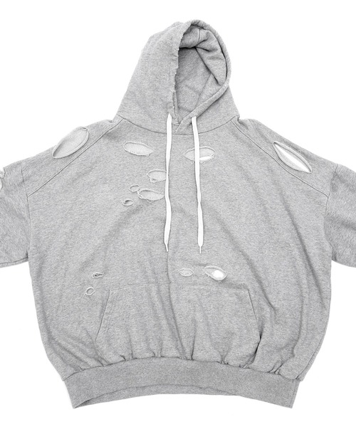 Figments（フィグメンツ）の「デストロイパーカー（パーカー・レディース・ブラック/グレー/グリーン/スミクロ・FREE）」の6枚目の写真