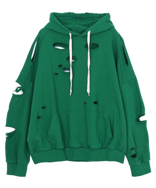 Figments（フィグメンツ）の「デストロイパーカー（パーカー・レディース・ブラック/グレー/グリーン/スミクロ・FREE）」の11枚目の写真