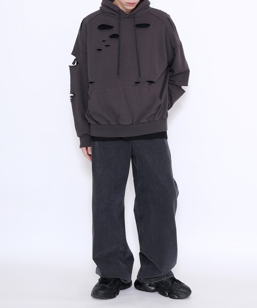 Figments（フィグメンツ）の「デストロイパーカー（パーカー・レディース・ブラック/グレー/グリーン/スミクロ・FREE）」の22枚目の写真