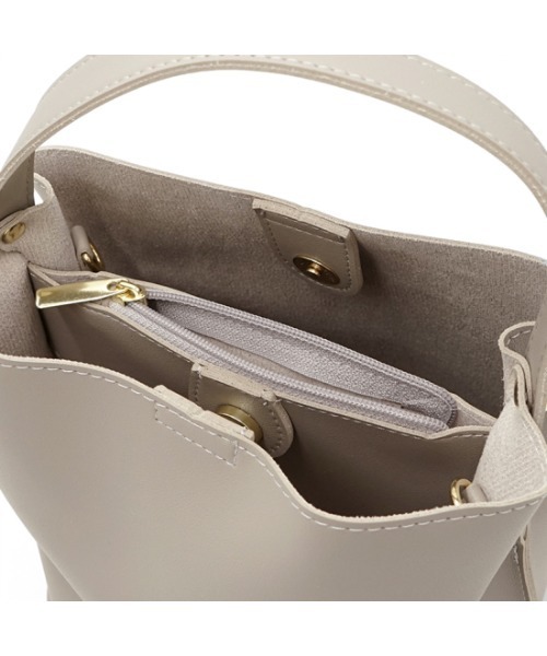 flower(フラワー)の「クラシックバケットバッグ(ショルダーバッグ・レディース・ピンク/ベージュ/グレー・FREE)」の9枚目の写真