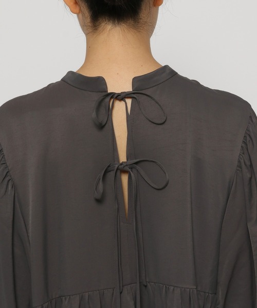 mysty woman（ミスティウーマン）の「バックリボンミニワンピース 238852（ワンピース・レディース・マスタード/グレー系その他/ブラウン系その他/チャコール・FREE）」の15枚目の写真