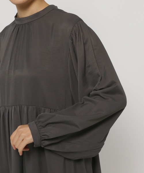 mysty woman（ミスティウーマン）の「バックリボンミニワンピース 238852（ワンピース・レディース・マスタード/グレー系その他/ブラウン系その他/チャコール・FREE）」の14枚目の写真