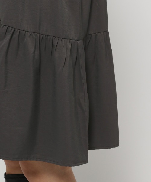 mysty woman（ミスティウーマン）の「バックリボンミニワンピース 238852（ワンピース・レディース・マスタード/グレー系その他/ブラウン系その他/チャコール・FREE）」の12枚目の写真