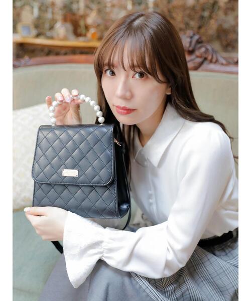 Areeam（アリーム）の「パールハンドルキルティングバッグ（ショルダーバッグ・レディース・ブラック・FREE）」の16枚目の写真