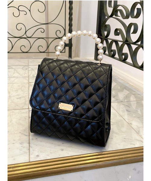 Areeam（アリーム）の「パールハンドルキルティングバッグ（ショルダーバッグ・レディース・ブラック・FREE）」の9枚目の写真