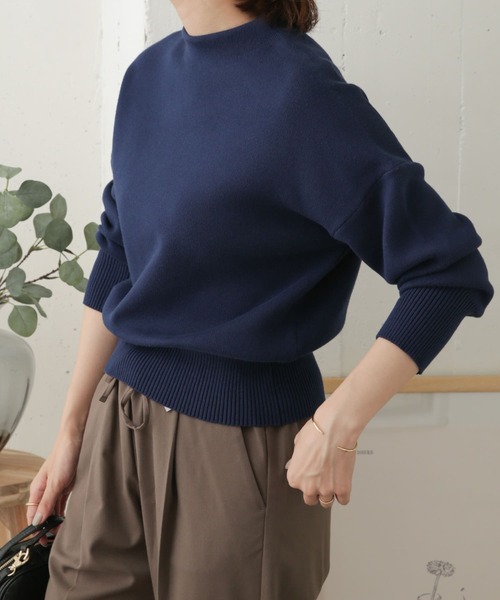URBAN RESEARCH DOORS(アーバンリサーチドアーズ)の「ボトルネックKNITプルオーバー(ニット/セーター・レディース・ブラック/モカ/ブルー/ピンク/ネイビー/オフホワイト・ONE)」の18枚目の写真
