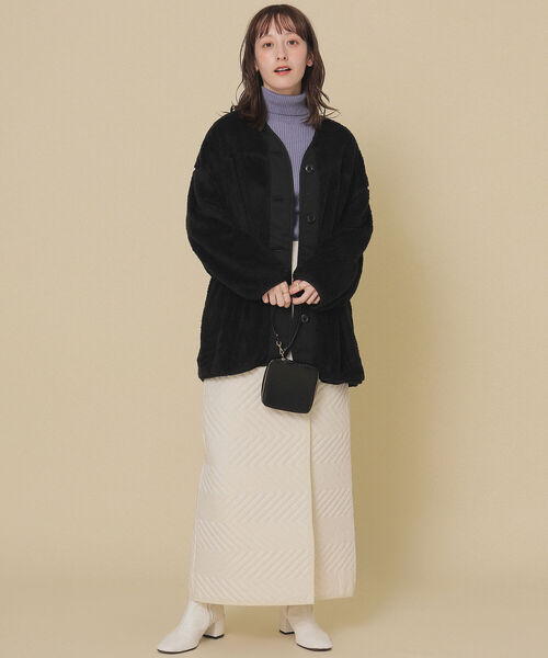 Ray BEAMS(レイビームス)の「Ray BEAMS / ボア フリース ビッグ カーディガン(カーディガン/ボレロ・レディース・ブラック/ベージュ/オフホワイト・ONE SIZE)」の20枚目の写真