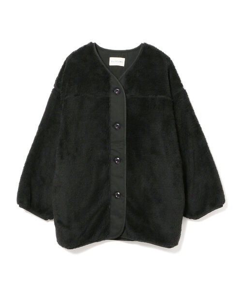 Ray BEAMS(レイビームス)の「Ray BEAMS / ボア フリース ビッグ カーディガン(カーディガン/ボレロ・レディース・ブラック/ベージュ/オフホワイト・ONE SIZE)」の6枚目の写真