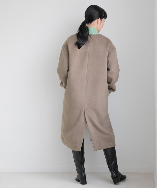 LOWRYS FARM（ローリーズファーム）の「メリノノーカラーコート　949104（ノーカラージャケット・レディース・ブラック/ブラウン/ブルー/アイボリー・FREE）」の7枚目の写真