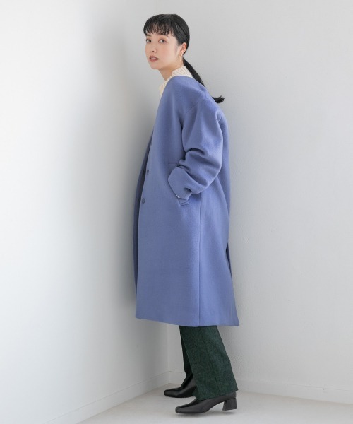 LOWRYS FARM（ローリーズファーム）の「メリノノーカラーコート　949104（ノーカラージャケット・レディース・ブラック/ブラウン/ブルー/アイボリー・FREE）」の9枚目の写真