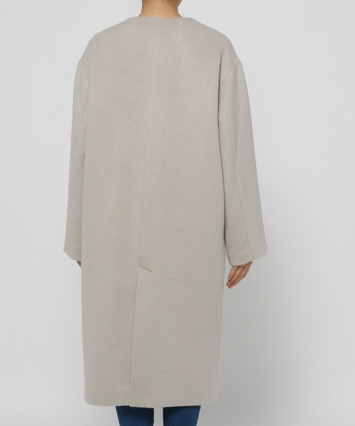 LOWRYS FARM（ローリーズファーム）の「メリノノーカラーコート　949104（ノーカラージャケット・レディース・ブラック/ブラウン/ブルー/アイボリー・FREE）」の12枚目の写真