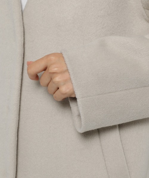 LOWRYS FARM（ローリーズファーム）の「メリノノーカラーコート　949104（ノーカラージャケット・レディース・ブラック/ブラウン/ブルー/アイボリー・FREE）」の16枚目の写真