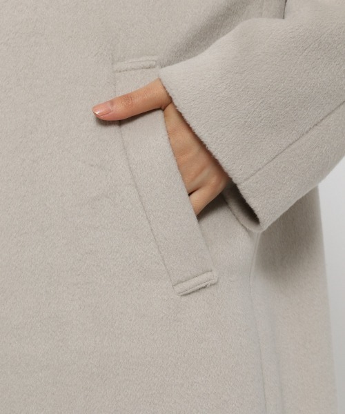 LOWRYS FARM（ローリーズファーム）の「メリノノーカラーコート　949104（ノーカラージャケット・レディース・ブラック/ブラウン/ブルー/アイボリー・FREE）」の18枚目の写真