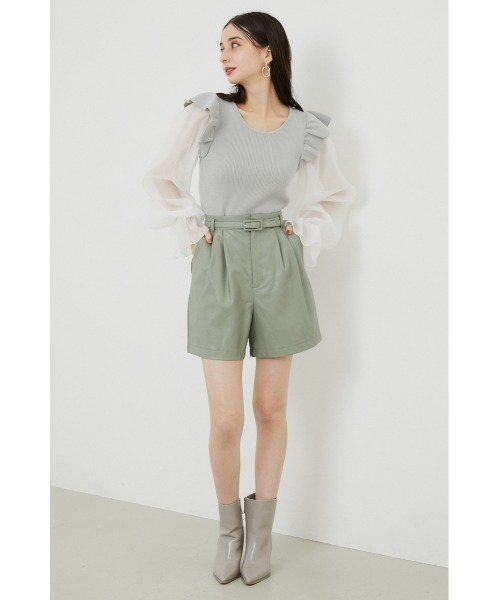 rienda（リエンダ）の「フェイクレザーショートパンツ（その他パンツ・レディース・ブラック/パープル/ライトグリーン・SMALL/MEDIUM/X-SMALL）」の17枚目の写真