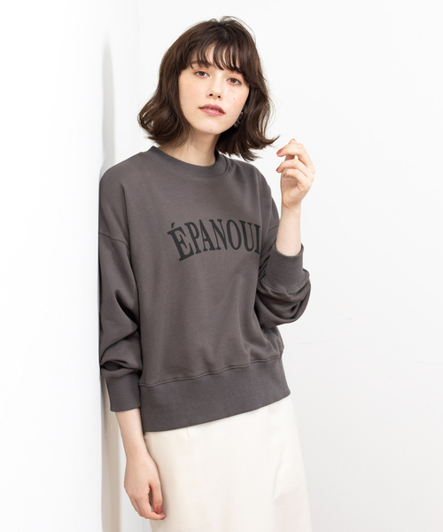 Rouge vif Anna(ルージュヴィフアンナ)の「ロゴショートスウェット(スウェット・レディース・チャコールグレー/アイボリー・フリー)」の5枚目の写真