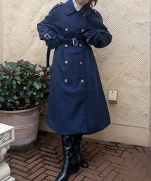 スリーブストラップダブルロングコート