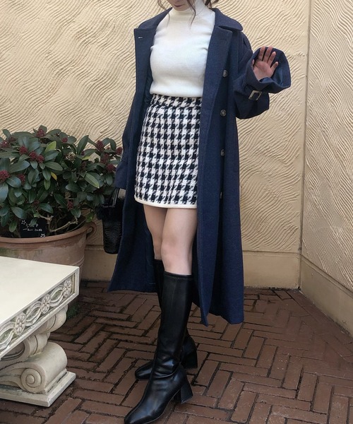 junoah(ジュノア)の「スリーブストラップダブルロングコート(ステンカラーコート・レディース・アイボリー/ブラウン/ネイビー/ベージュ/ブラック・MEDIUM/LARGE/X-LARGE)」の8枚目の写真