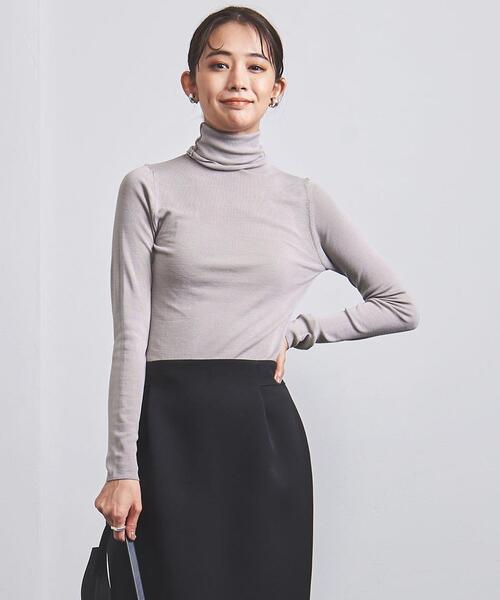 UNITED ARROWS（ユナイテッドアローズ）の「＜UNITED ARROWS＞W 18G リブ タートルネック ニット B（ニット/セーター・レディース・オフホワイト/ブラック/グレー・FREE）」の17枚目の写真