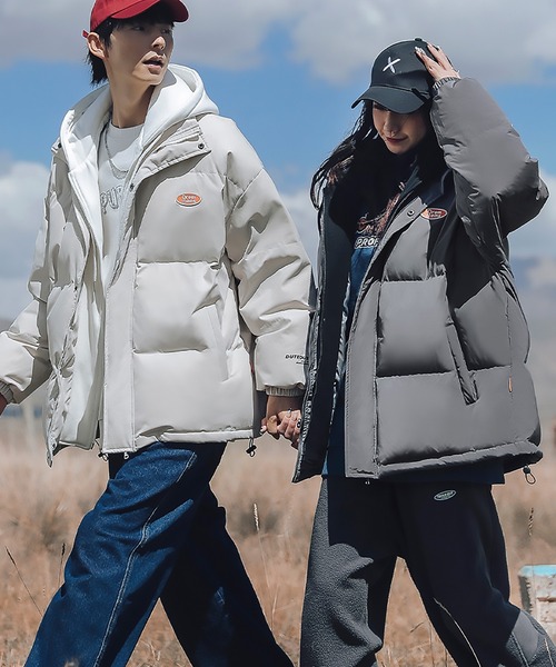 HOOK（フック）の「【HOOK】ストリート風レイヤード風中綿・ダウンジャケット（ダウンジャケット/コート・メンズ・グレー/ホワイト/ブラック・L/XL/XXL/M）」の3枚目の写真