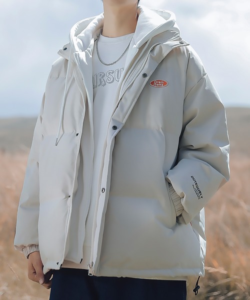 HOOK（フック）の「【HOOK】ストリート風レイヤード風中綿・ダウンジャケット（ダウンジャケット/コート・メンズ・グレー/ホワイト/ブラック・L/XL/XXL/M）」の5枚目の写真