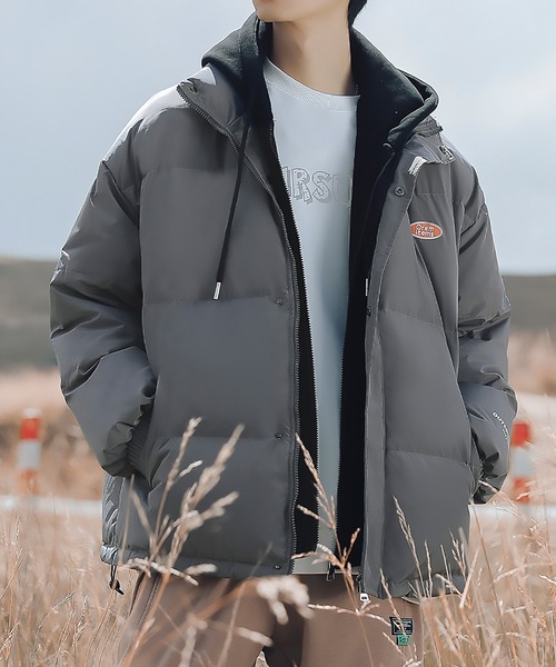 HOOK（フック）の「【HOOK】ストリート風レイヤード風中綿・ダウンジャケット（ダウンジャケット/コート・メンズ・グレー/ホワイト/ブラック・L/XL/XXL/M）」の7枚目の写真