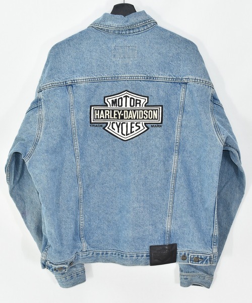 【ヴィンテージ古着】HARLEY DAVIDSON/ハーレーダビッドソン バック刺繍 デニムジャケット