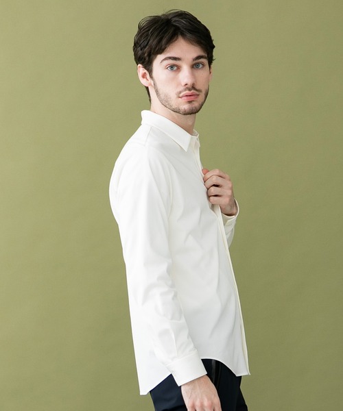 UNITED TOKYO（ユナイテッドトウキョウ）の「HI-STRETCH レギュラー SH（シャツ/ブラウス・メンズ・ホワイト/ネイビー/グレイッシュベージュ・1/2/3）」の7枚目の写真