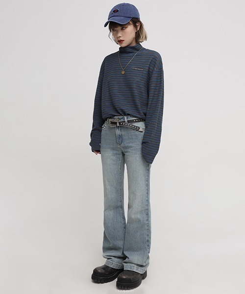 MASONPRINCE(メイソンプリンス)の「タートルネック ボーダーロングスリーブ TX141003【DO NOT TAG】(ニット/セーター・レディース・ブラック/ブルー・L/S/M)」の13枚目の写真