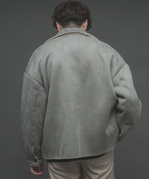 SENSE OF PLACE by URBAN RESEARCH（センスオブプレイスバイアーバンリサーチ）の「ムートンジップブルゾン（ムートンコート・メンズ・ライトベージュ/ブラック/ミント・MEDIUM/LARGE）」の10枚目の写真