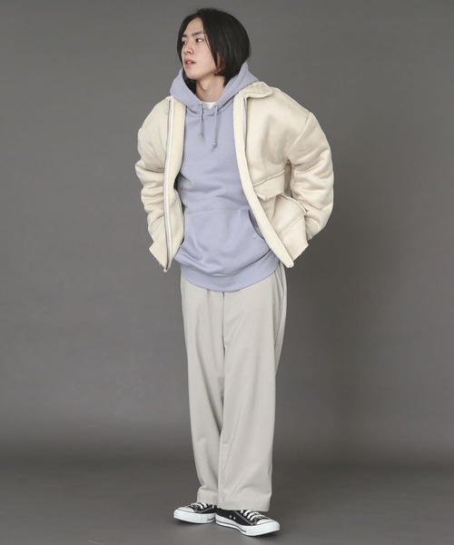 SENSE OF PLACE by URBAN RESEARCH（センスオブプレイスバイアーバンリサーチ）の「ムートンジップブルゾン（ムートンコート・メンズ・ライトベージュ/ブラック/ミント・MEDIUM/LARGE）」の14枚目の写真